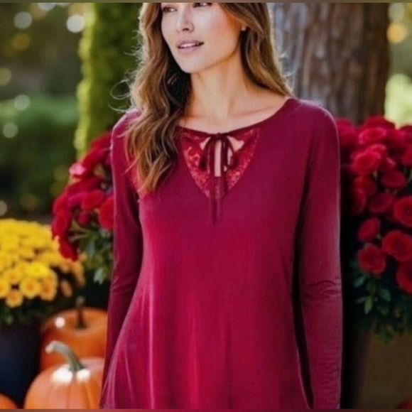 ❤️Old Navy Long Sleeve Burgundy/Maroon Top - Picture 1 of 8